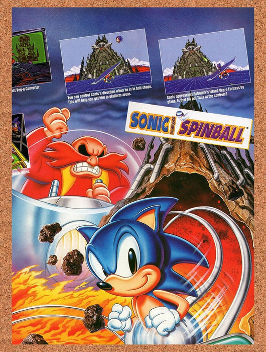 1993 Sonic Spinball Genesis Original Ad v4 - for just $17.99! 