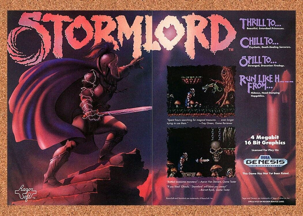 1991 Stormlord Genesis Original Ad - for just $21.49! 