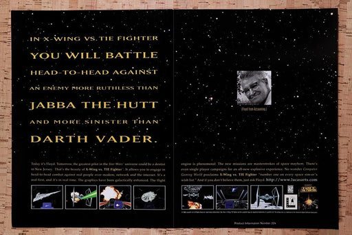 1997 Star Wars X-Wing Vs Tie Fighter PC Original Ad - for just $21.49! 