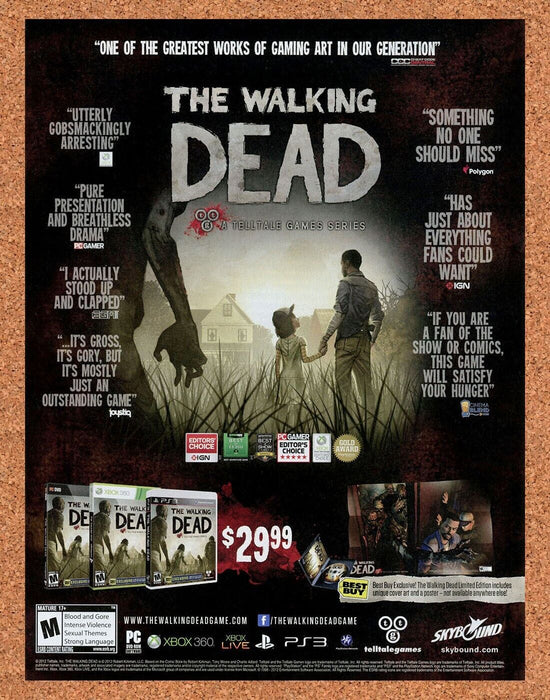 2015 Walking Dead PS3 Original Ad - for just $19.99! 