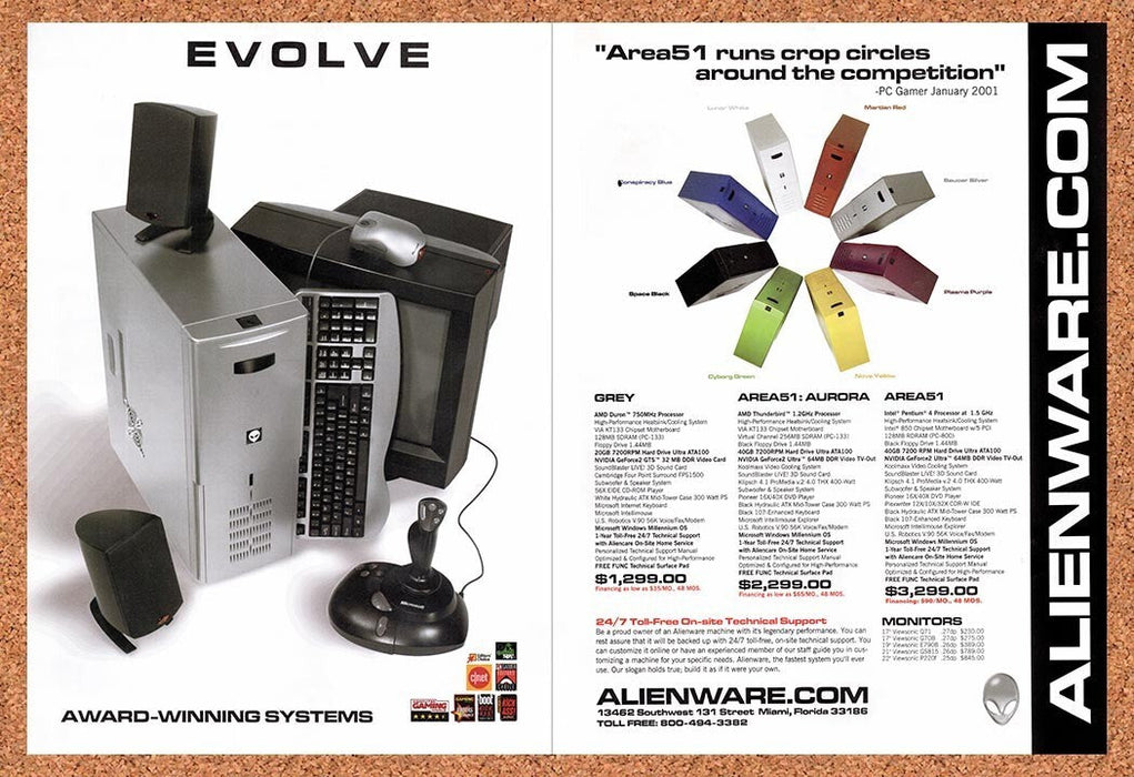 2001 Alienware Evolve Area-51 Original Ad v7 - for just $21.49! 