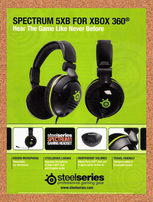 2010 SteelSeries Spectrum 5XB For Xbox 360 Original Ad v2 - for just $17.99! 