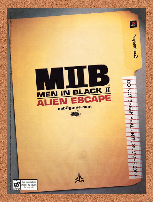 2002 Men In Black MIB II Alien Escape PS2 Original Ad v1 - for just $19.49! 