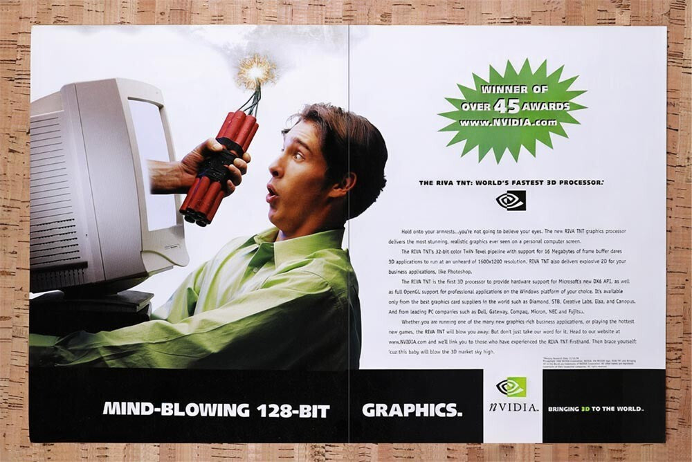1999 nVidia RIVA TNT 3D Graphics Original Ad v7 - for just $21.49! 