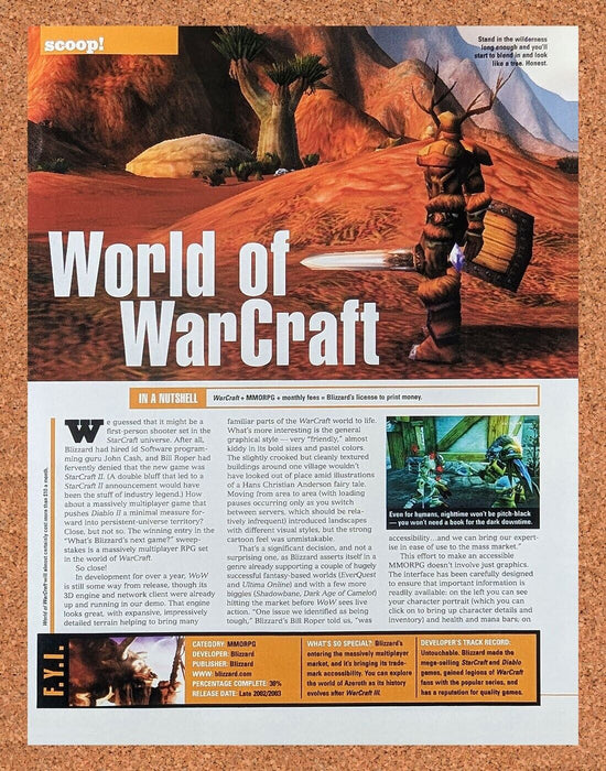 2003 World Of WarCraft PC Original Ad - for just $17.99! 