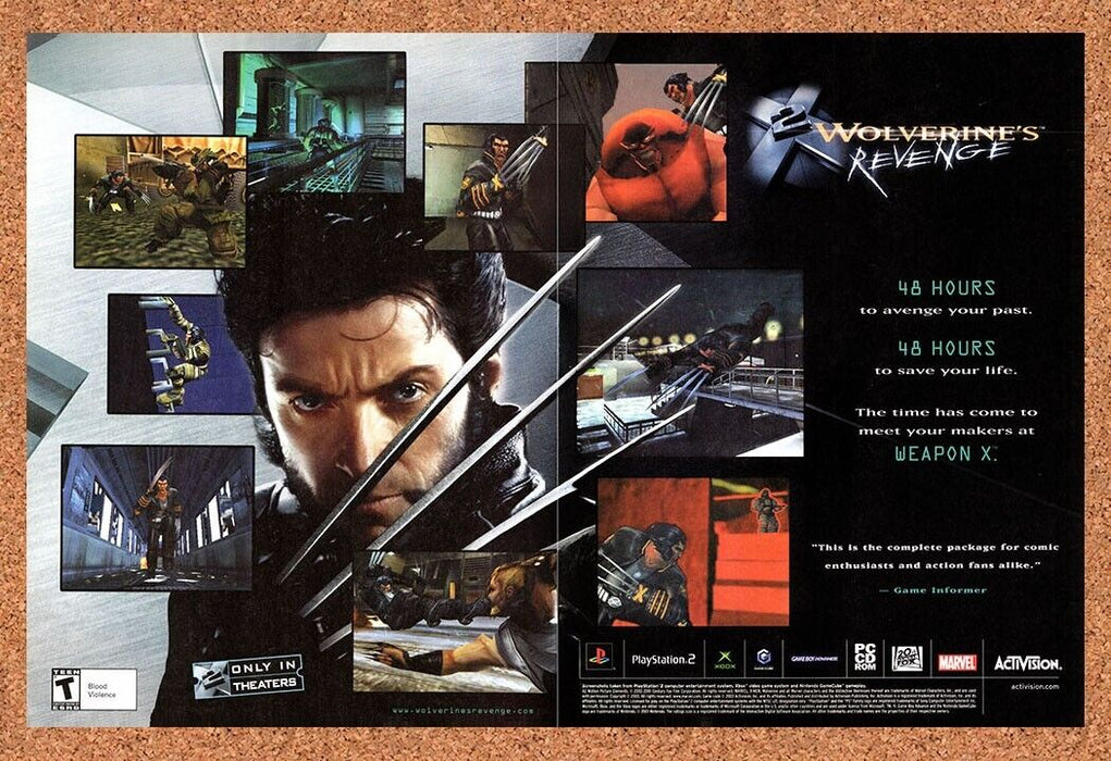 2003 Wolverine's Revenge PS2 Original Ad - for just $21.49! 