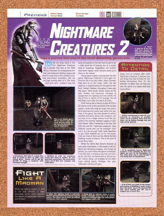 2000 Nightmare Creatures II PS1 Original Advertisement vr1 - for just $19.49! 