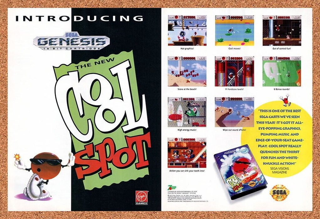 1993 Cool Spot Genesis Original 7up Ad - for just $21.49! 