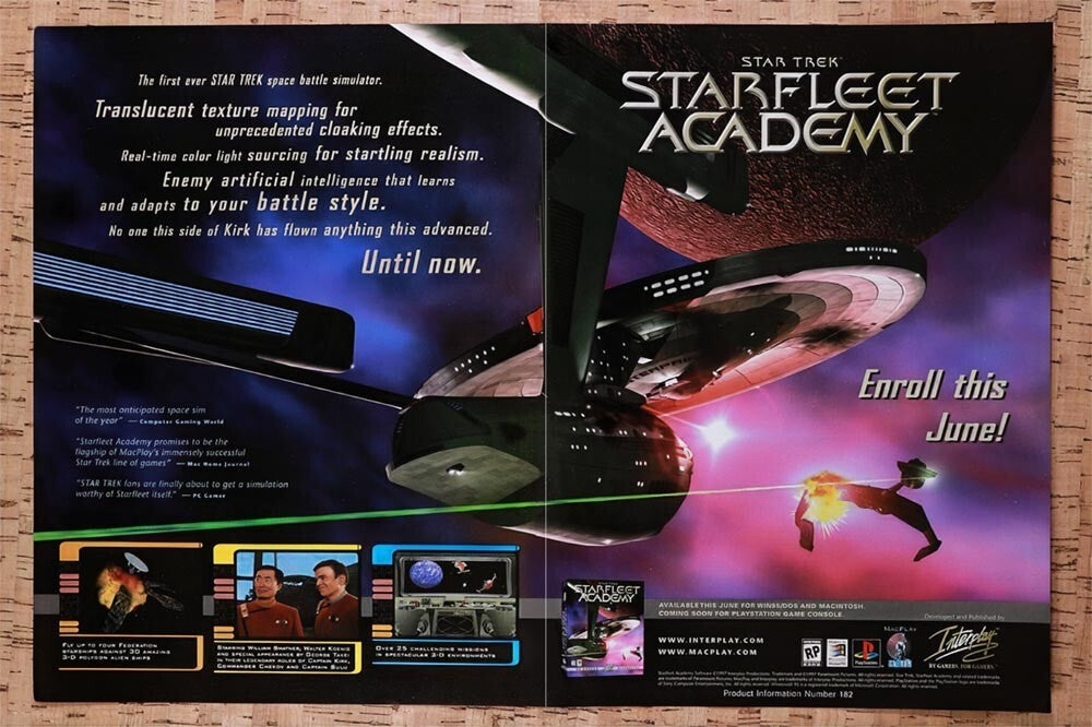 1997 Star Trek Starfleet Academy PC Original Ad v3 - for just $21.49! 