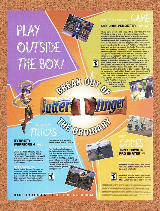 2007 Butterfinger Video Game Codes Original Ad v1 - for just $15.29! 
