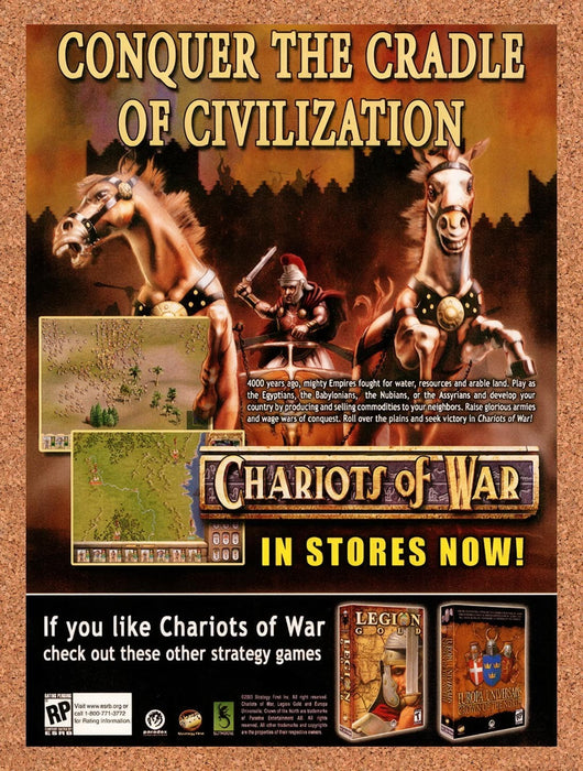2003 Chariots Of War PC Original Advertisement v1 - for just $19.49! 
