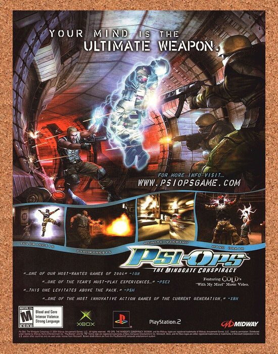 2004 Original Psi-Ops Mindgate PS2 Ad - for just $17.99! 
