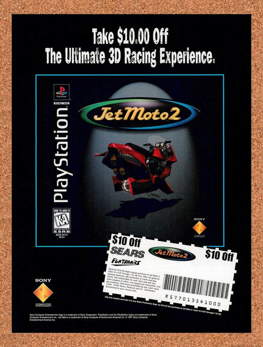 1997 Jet Moto 2 Sears Funtronics Rebate Original Ad v2 - for just $17.99! 
