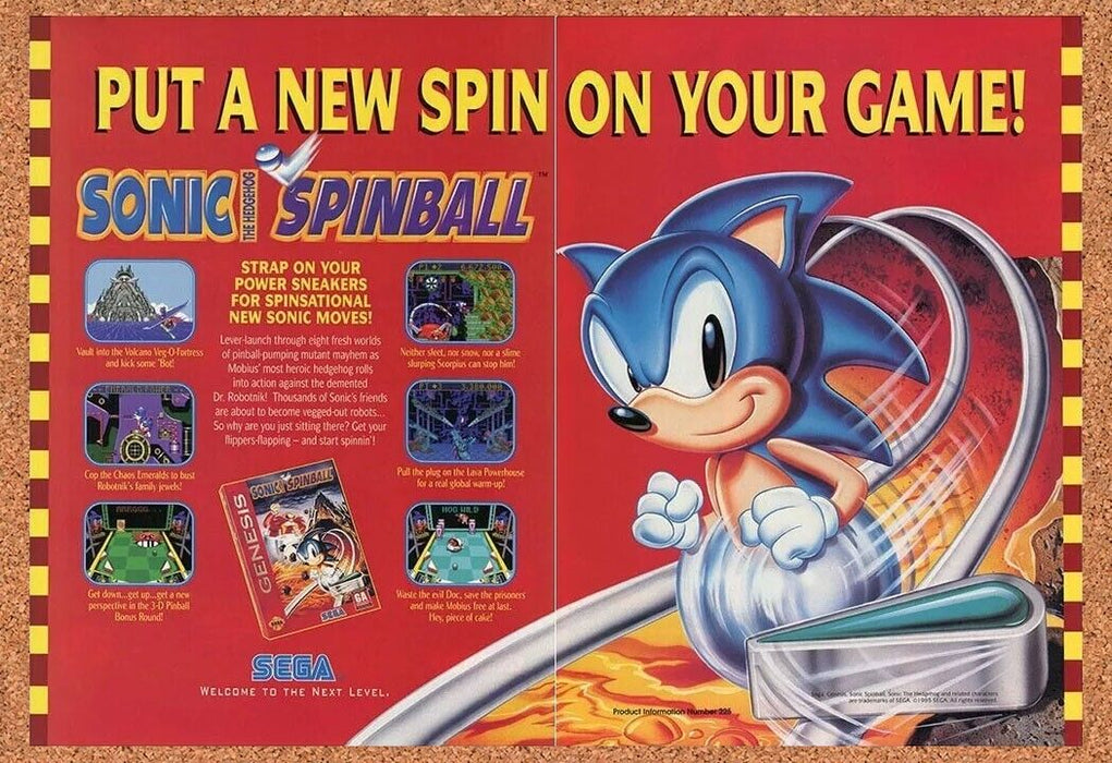 1994 Sonic Spinball Genesis Original Ad - for just $21.49! 
