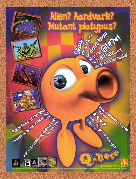 2000 Q-Bert PS1 Original Advertisement v1 - for just $19.49! 