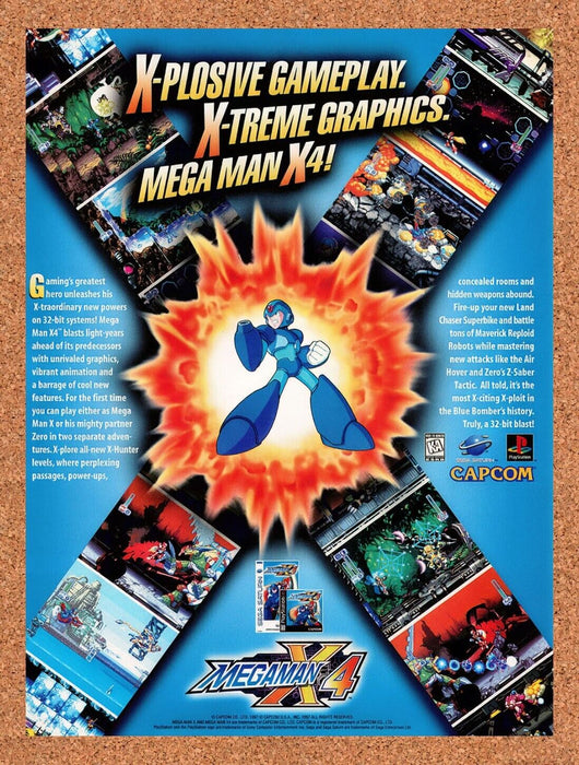 1997 Mega Man X4 PS1 Original Ad v1 - for just $17.99! 