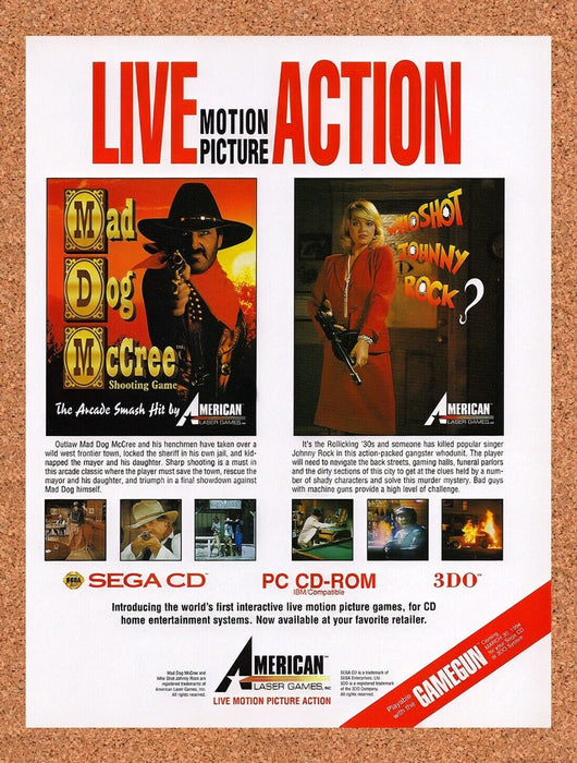 1994 American Laser Games CD Based Games Original Ad v2 - for just $15.29! 