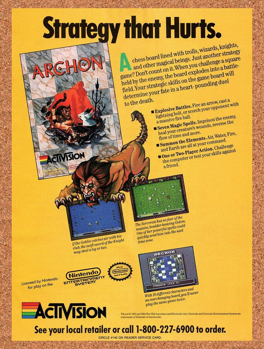1990 Archon NES Original Ad v1 - for just $17.99! 