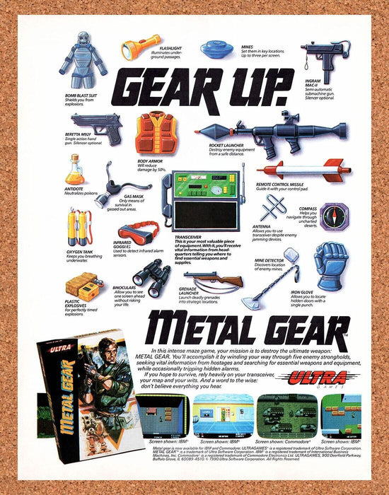 1990 Metal Gear IBM Original Ad v1 - for just $19.99! 