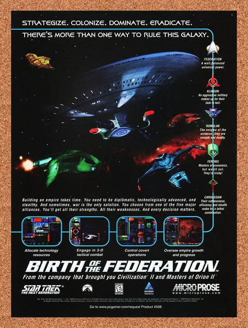 2001 Star Trek Birth Of The Federation PC Original Ad v1 - for just $17.99! 