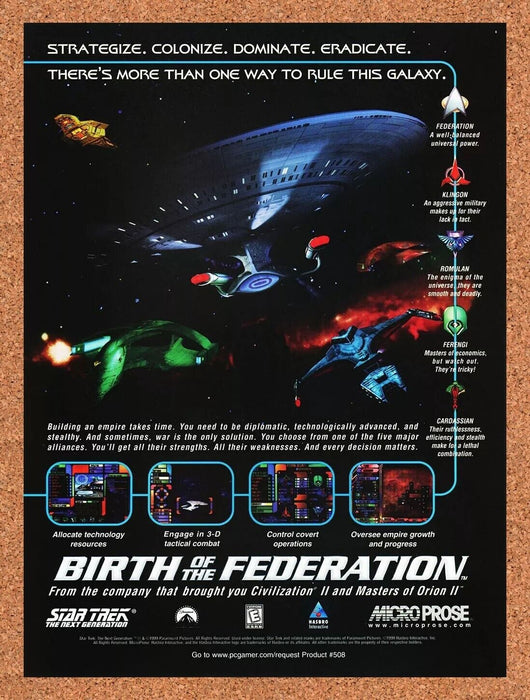 2001 Star Trek Birth Of The Federation PC Original Ad v1 - for just $17.99! 