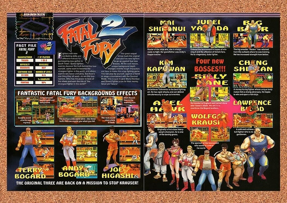 1994 Fatal Fury 2 Genesis Original Ad v1 - for just $18.27! 