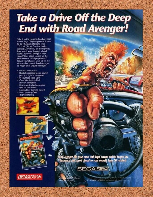 1995 Road Avenger Sega CD Original Ad - for just $17.99! 