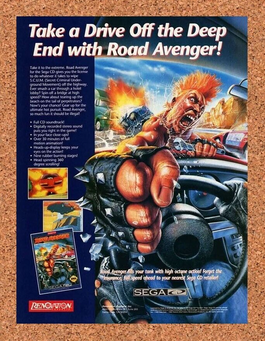 1995 Road Avenger Sega CD Original Ad - for just $17.99! 