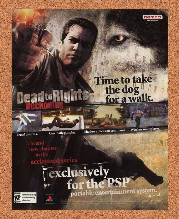 2007 Dead To Rights Reckoning PSP Original Ad v1 - for just $17.99! 
