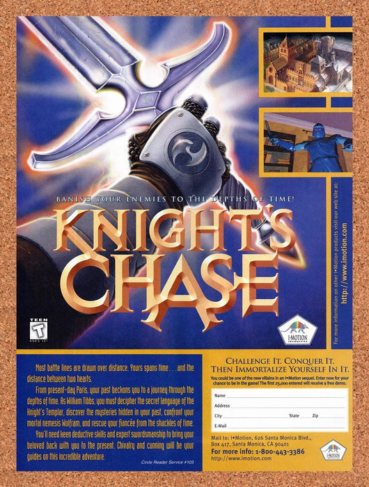 1996 Time Gate Knights Chase PC Original Ad v1 - for just $17.99! 
