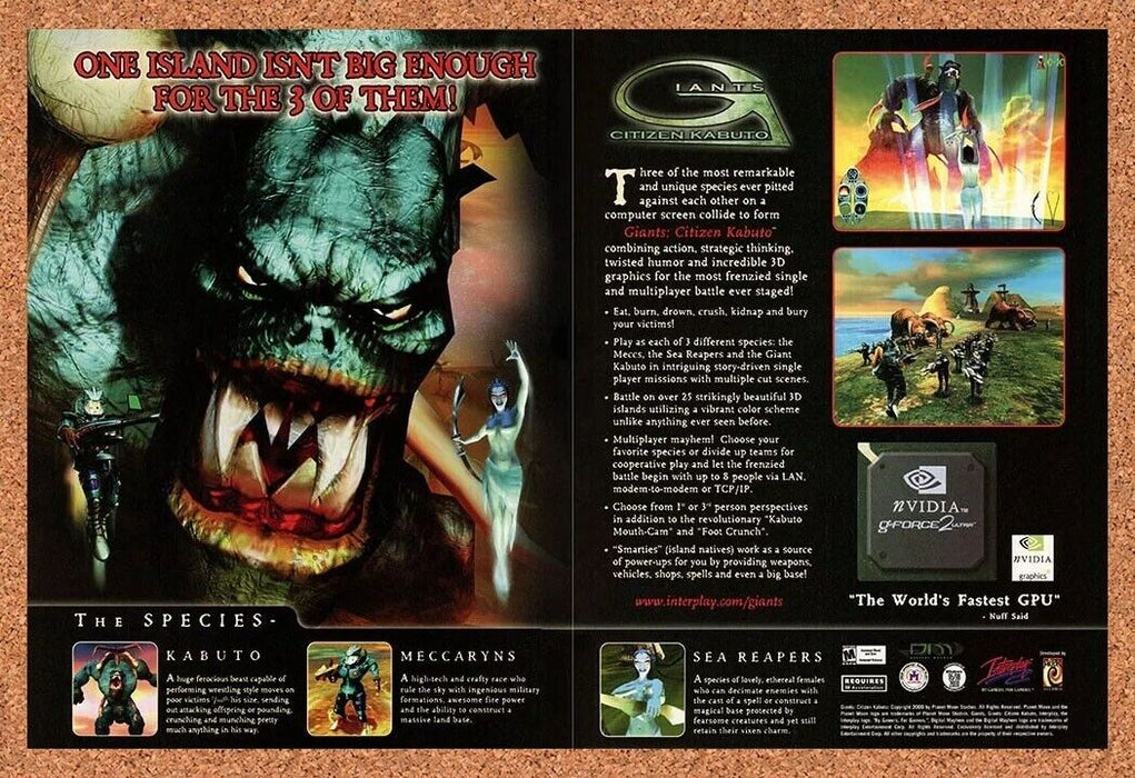 2002 Giants Citizen Kabuto PC Original nVidia GeForce Ad v5 - for just $21.49! 