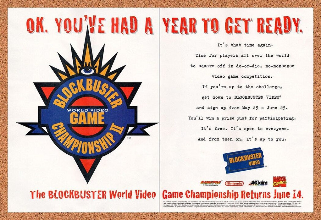 1996 Blockbuster World Game Championships Original Ad v1 - for just $24.49! 