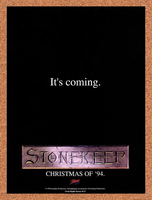 1994 Stonekeep PC Christmas Release Original Ad v3 - for just $17.99! 