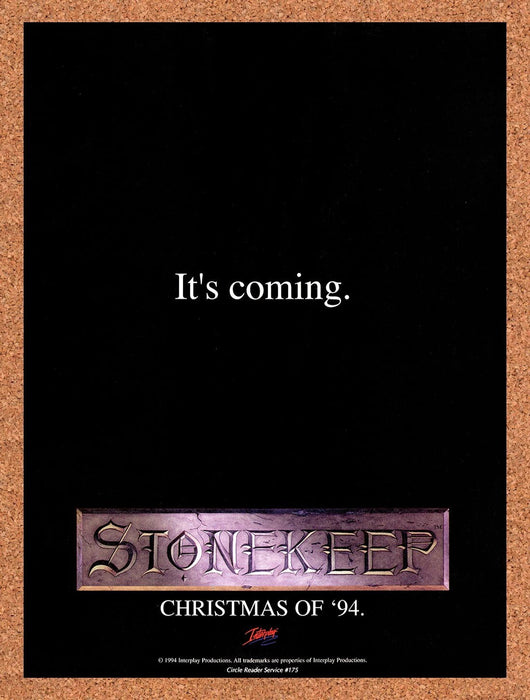 1994 Stonekeep PC Christmas Release Original Ad v3 - for just $17.99! 