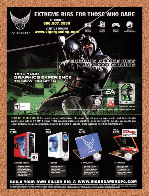 2006 Battlefield 2 Special Forces Vigor Gaming Rigs Original Ad v3 - for just $19.49! 
