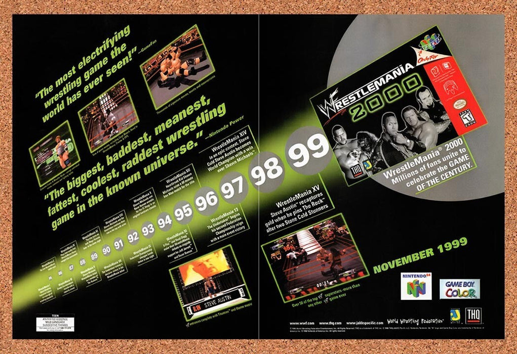 2000 WWF Wrestlemania 2000 N64 Original Ad v2 - for just $21.49! 