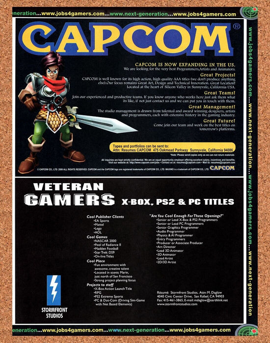 2000 Capcom Jobs for Gamers Original Ad v1 - for just $17.99! 