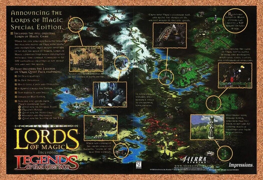 2000 Lords Of Magic Legends Urak Quest PC Original Ad - for just $21.49! 