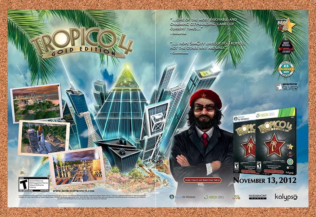2012 Tropico 4 Gold Edition Xbox 360 Original Ad v1 - for just $21.49! 