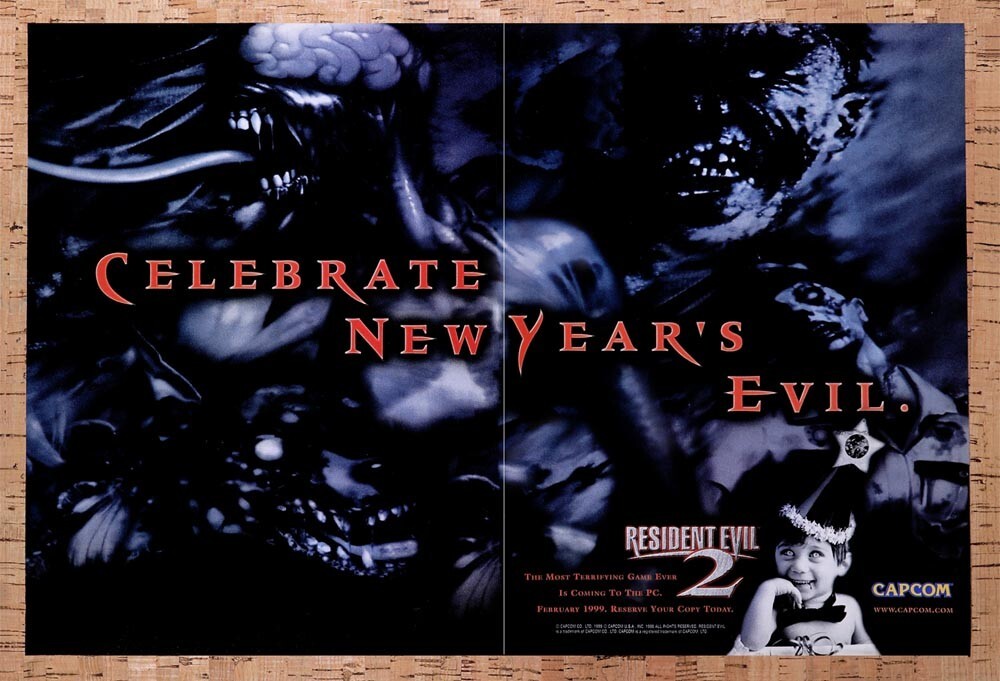 1999 Resident Evil 2 PC Original Ad v7 - for just $22.49! 