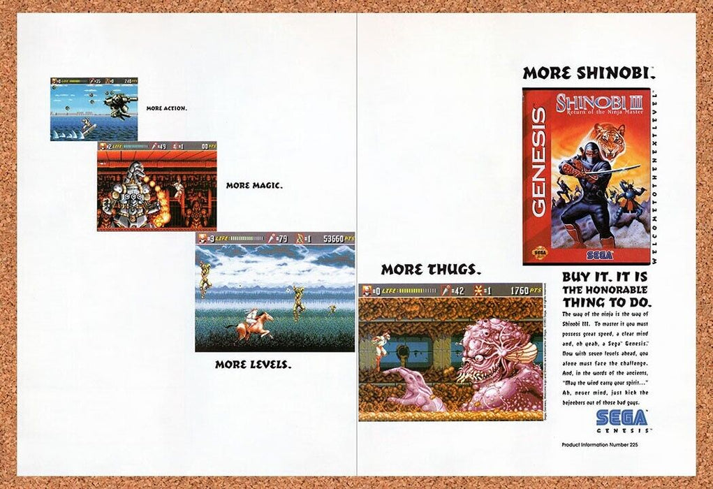 1993 Shinobi III Genesis Original Ad v2 - for just $22.49! 