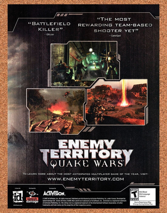 2007 Enemy Territory Quake Wars PC Original Ad v2 - for just $17.99! 
