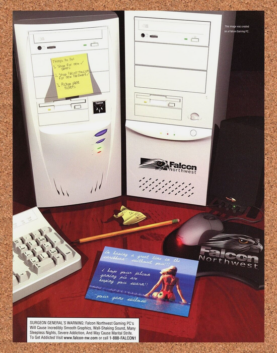 2001 Falcon Northwest Gaming PC Original Ad - for just $17.99! 