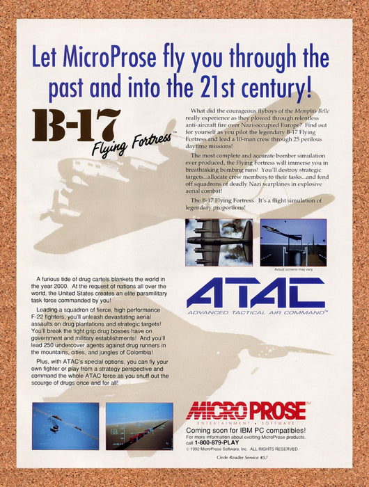 1992 B-17 Flying Fortress MS-DOS Original Advertisement v1 - for just $19.49! 
