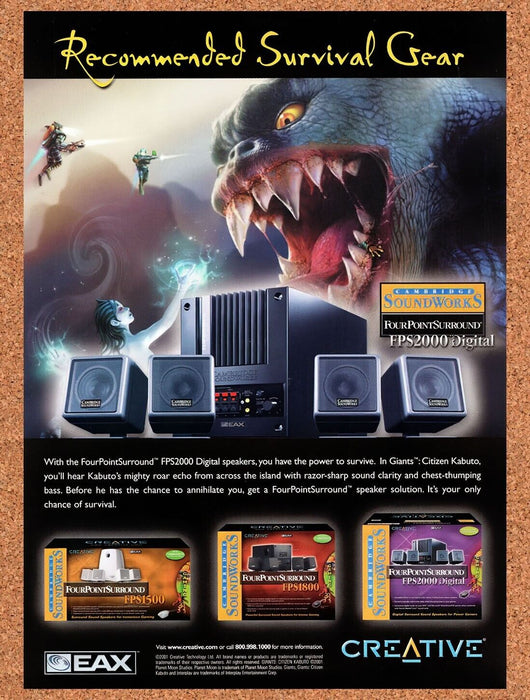 2001 Giants Citizen Kabuto Cambridge SoundWorks FPS2001 Digital Original Ad v7 - for just $17.99! 