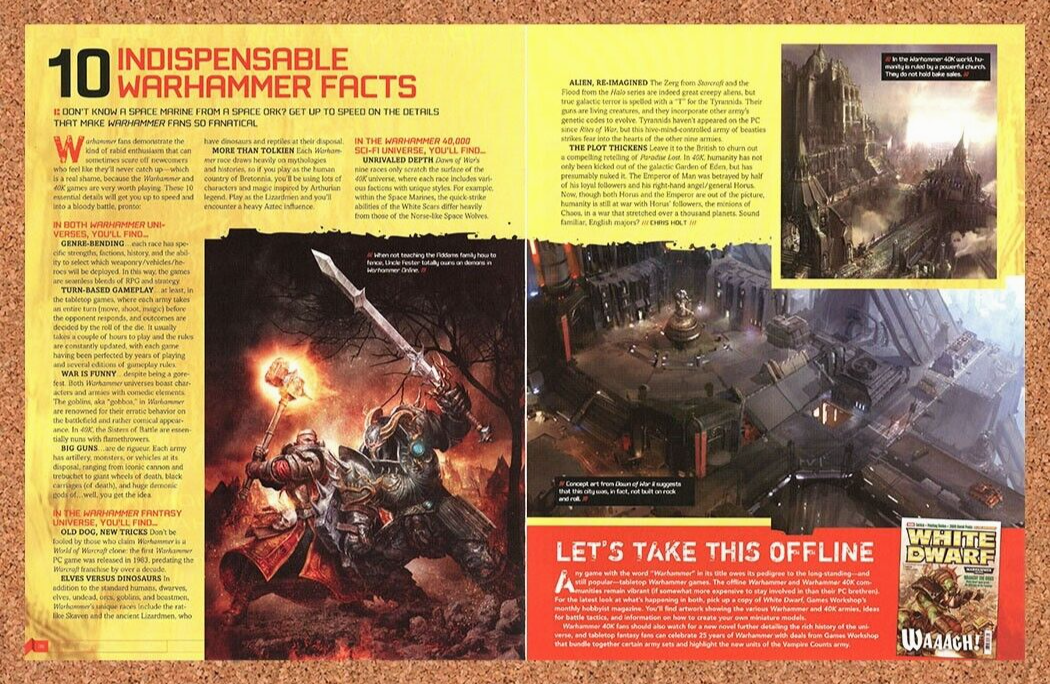 2008 Warhammer PC Original 10 Warhammer Facts Ad - for just $21.49! 