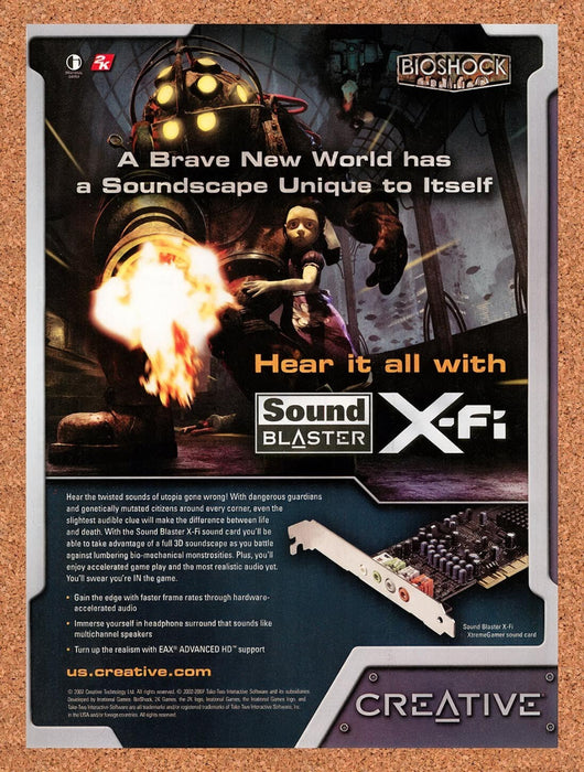 2007 BioShock Sound Blaster X-Fi Original Ad v4 - for just $17.99! 