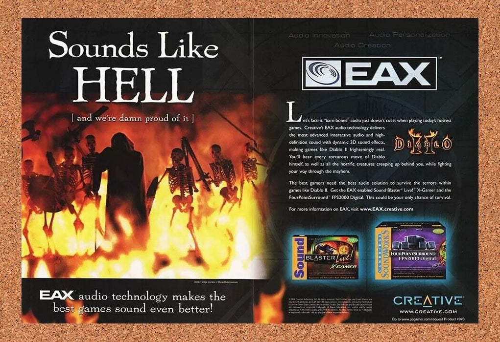2002 Diablo II PC Original Sound Blaster Ad v1 - for just $22.99! 