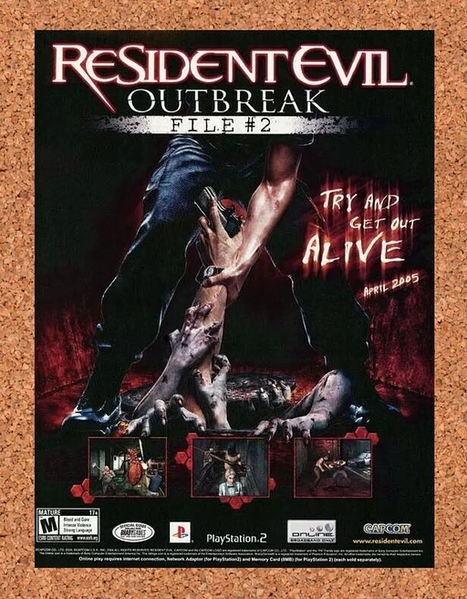 2004 Resident Evil Outbreak File 2 PS2 Original Ad v1 - for just $17.99! 