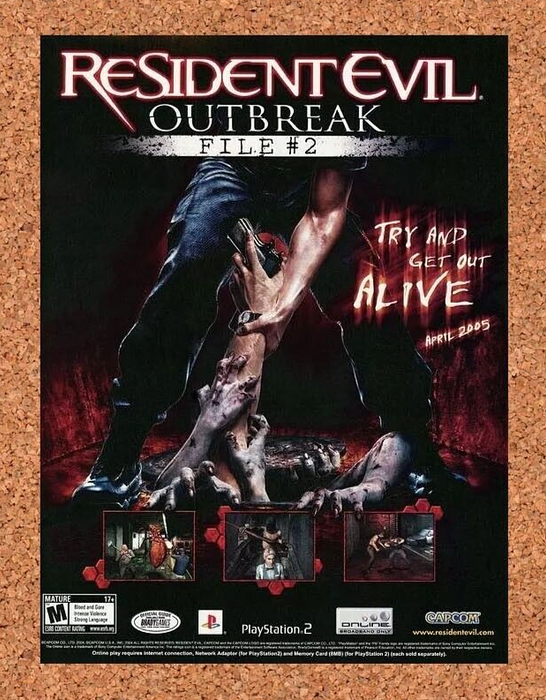 2004 Resident Evil Outbreak File 2 PS2 Original Ad v1 - for just $17.99! 